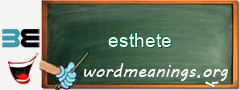 WordMeaning blackboard for esthete